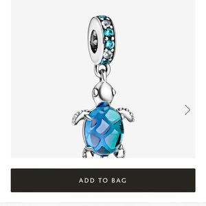 PANDORA Murano Glass Sea Turtle Dangle Charm 💙